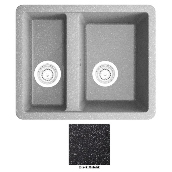 Мойка гранитная Marmorin Fado black metalic 427500012 (56x46x21.5)