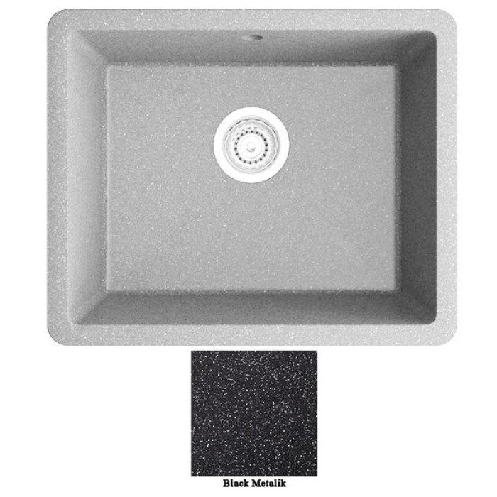 Мойка гранитная Marmorin Fado black metalic 428100012 (56x50x21,5)
