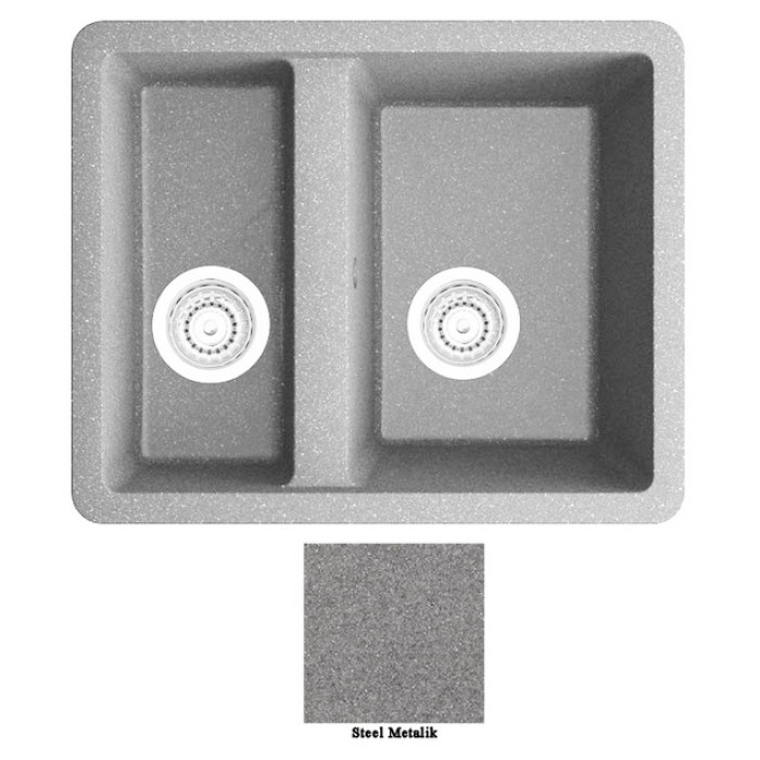 Мойка гранитная Marmorin Fado steel metalic 427500010 (56x46x21.5)