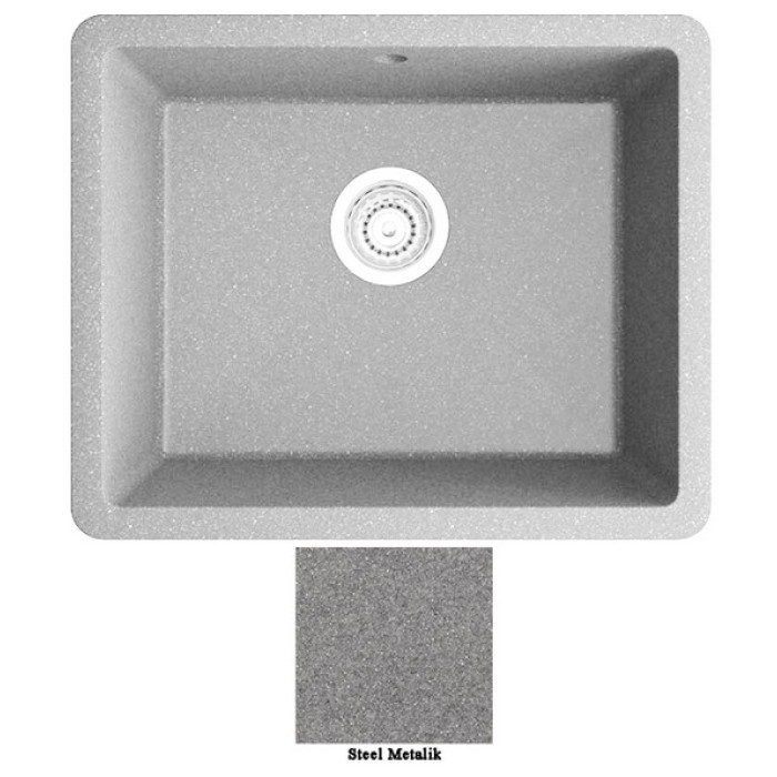 Мойка гранитная Marmorin Fado steel metalic 428100010 (56x50x21,5)