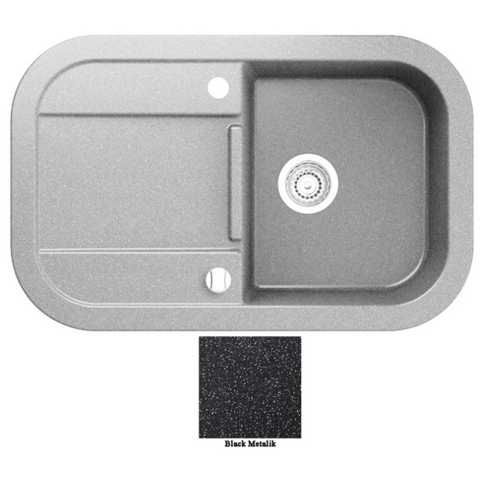 Мойка гранитная Marmorin Laver black metalic 510113012 (78x50x19)
