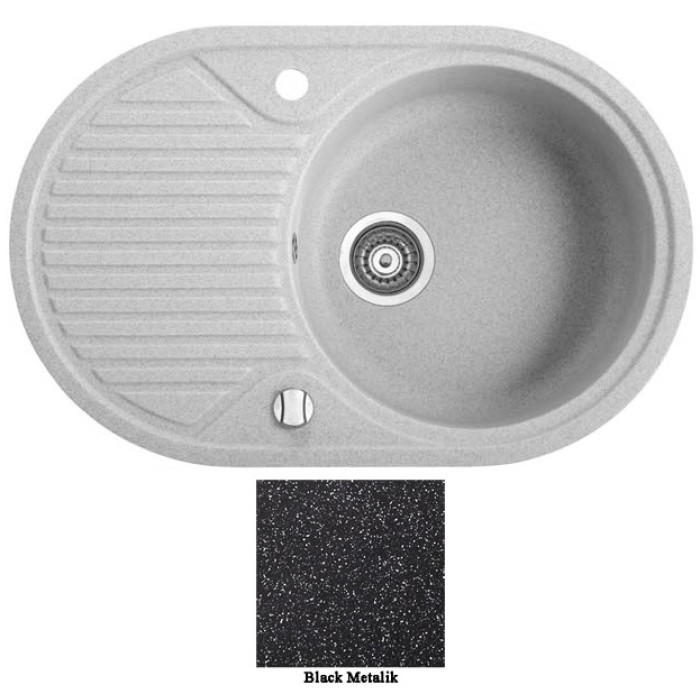 Мийка гранітна Marmorin Arena black metalik (77x50x18) 280113012