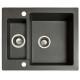 Мойка гранитная Marmorin Bario black metalic 120503012 (60x50x21)