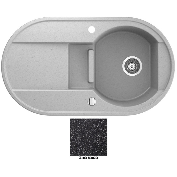 Мойка гранитная Marmorin Otago black metalic 505513012 (88x50x19)