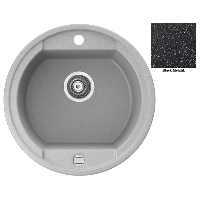 Мойка гранитная Marmorin Otago black metalic 505803012 (50x50x19)