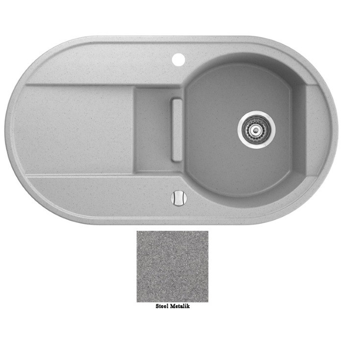 Мойка гранитная Marmorin Otago steel metalic 505513010 (88x50x19)