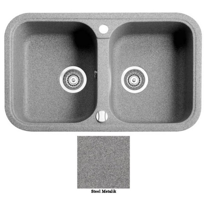 Мойка гранитная Marmorin Pesta steel metalic 170203010 (77x47x19)