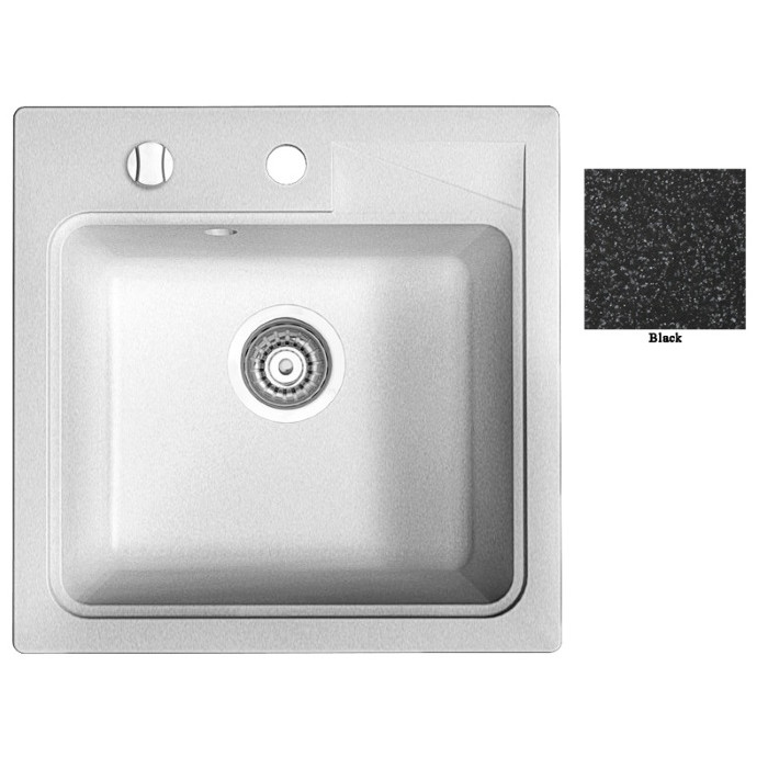 Мойка гранитная Marmorin Tama black 390103002 (46.5x46.5x19.5)
