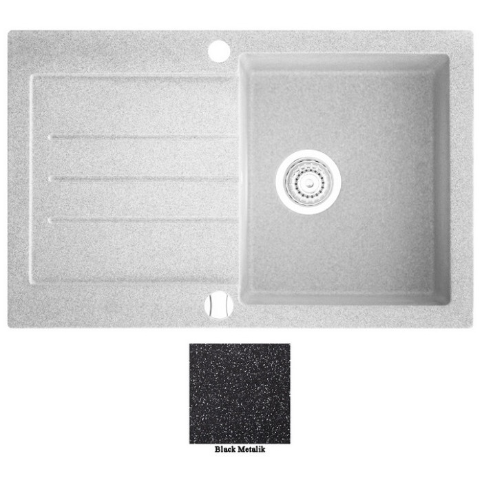 Мойка гранитная Marmorin Tellur black metalic 380113012 (78x50x19.5)