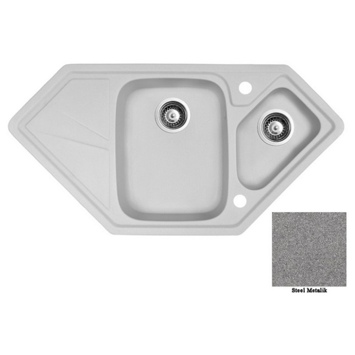 Мийка гранітна Marmorin Torro steel metalic 220613010 (98x50x19)