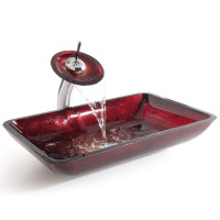 Умывальник Kraus Irruption Red GVR-200-RE-15 мм (55.5x35.2) стеклянный