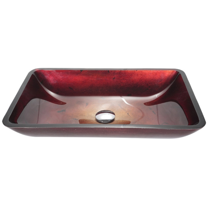 Умывальник Kraus Irruption Red GVR-200-RE-15 мм (55.5x35.2) стеклянный
