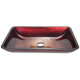 Умывальник Kraus Irruption Red GVR-200-RE-15 мм (55.5x35.2) стеклянный