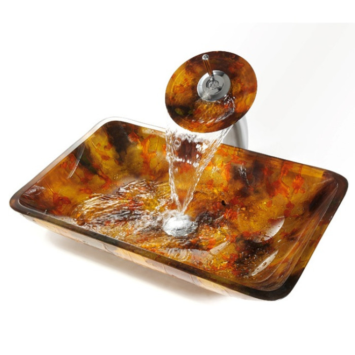 Умивальник Kraus Amber GVR-420-RE-15 мм (55.5x35.2) скляний