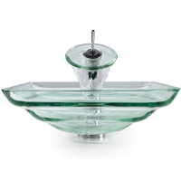 Умывальник Kraus Clear GVS-930-19 мм (45.7x45.7) стеклянный