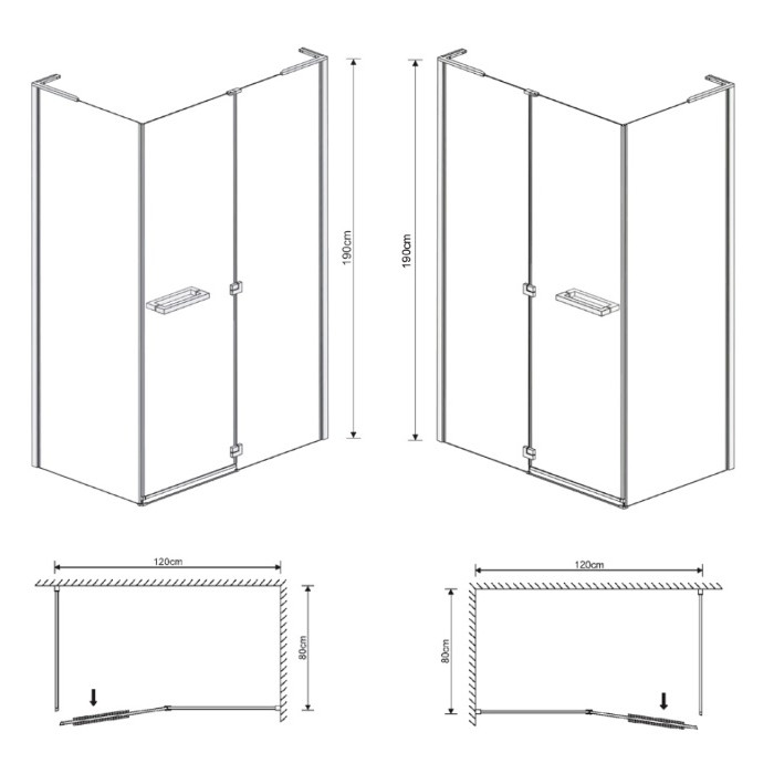 Душевая кабина Eger Megerka 599-330/1R (120x80x190) 