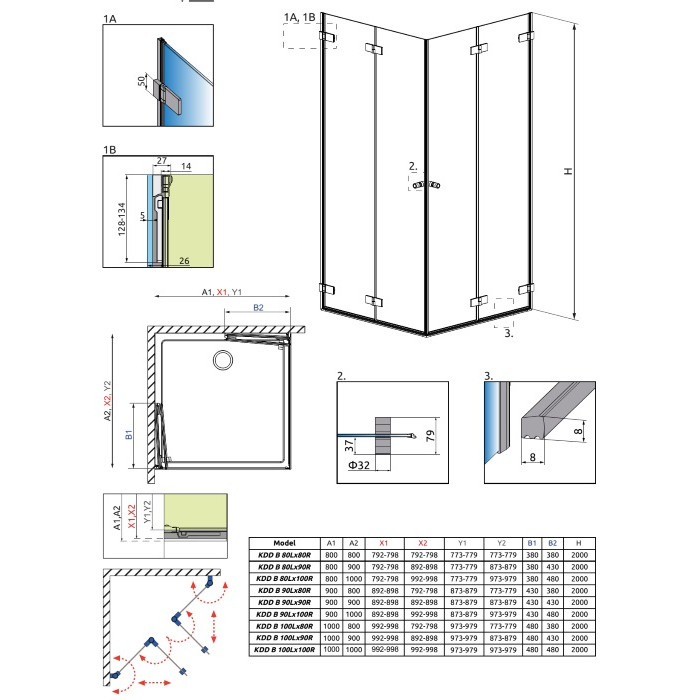 Душевая кабина Radaway Arta KDD B 90x90