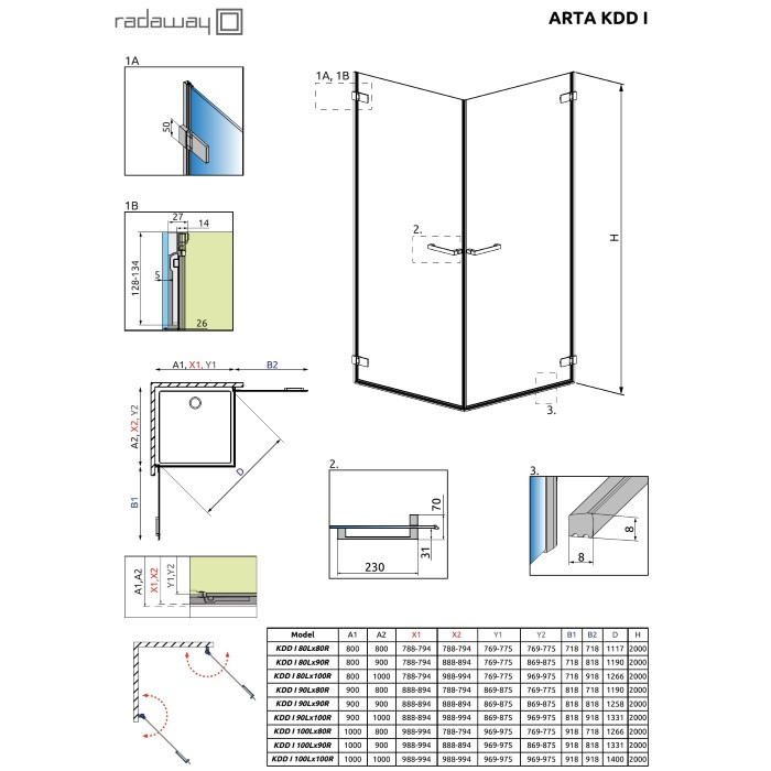 Душевая кабина Radaway Arta KDD I 90x90