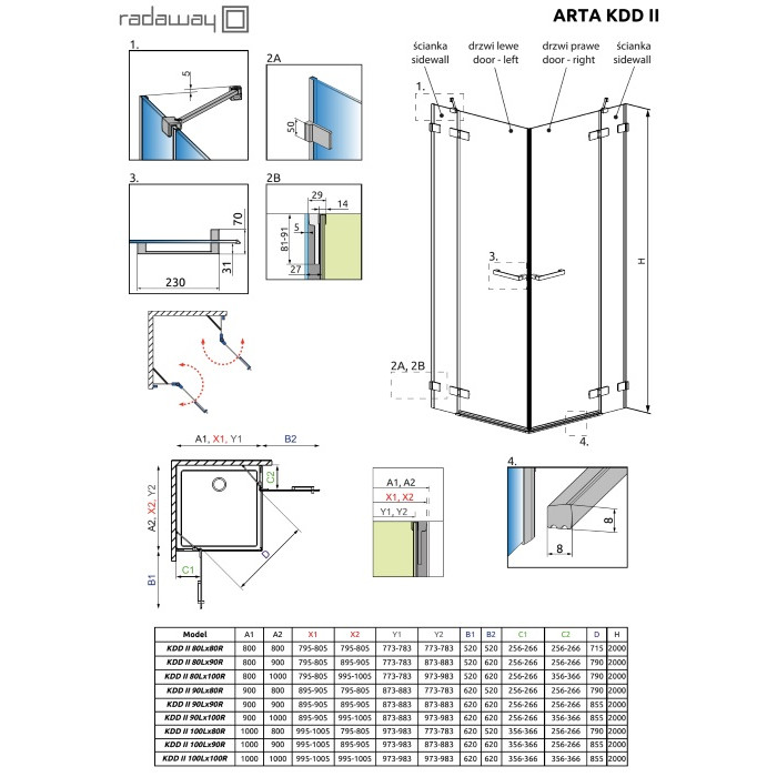 Душевая кабина Radaway Arta KDD II 90x90