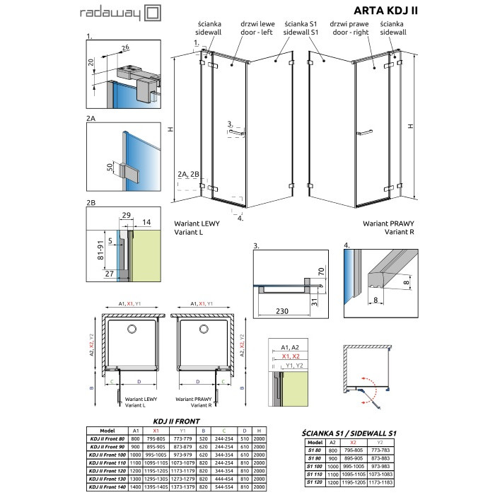 Душевая кабина Radaway Arta KDJ II 110x80