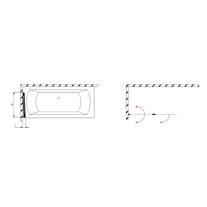Шторка для ванни Radaway Fuenta New PND 100/L 208210-01L
