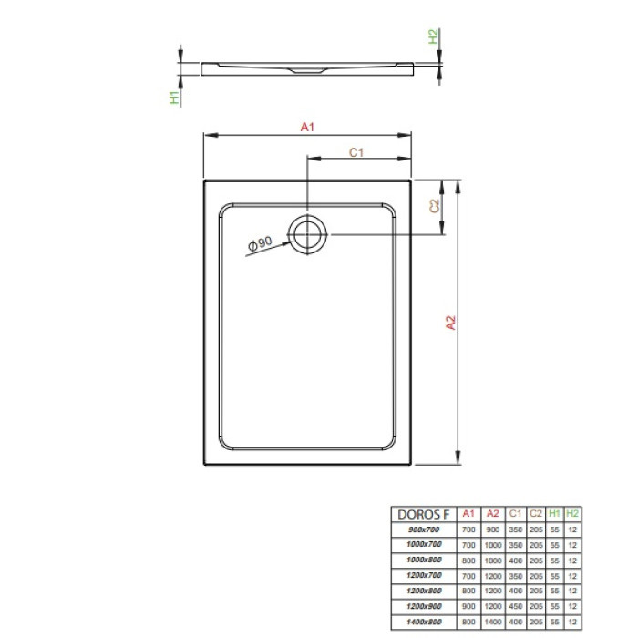 Поддон душевой Radaway Doros F 100x70 (SDRF1070-01)