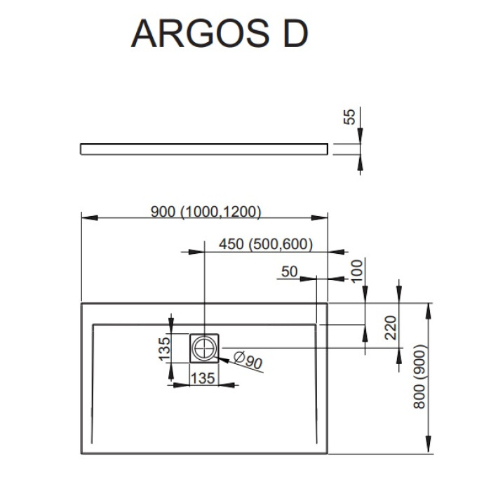 Поддон душевой Radaway Argos D80x120 прямоугольный 4AD812-01