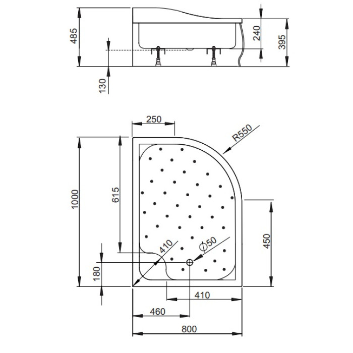 Поддон душевой Radaway Korfu E 100x80 асимметричный L 4E81400-03L