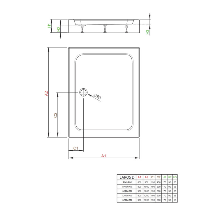 Поддон душевой Radaway Laros D120x80 прямоугольный SLD81217-01