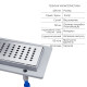 Душевая кабина Qtap Capricorn CRM1018RC6 100х80 + трап линейный Dry FB304-600 з сухим затвором та нержавіючою решіткою