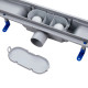Душевая кабина Qtap Capricorn CRM1018RC6 100х80 + трап линейный Dry FB304-600 з сухим затвором та нержавіючою решіткою