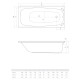 Ванна акриловая Radaway TESALIA 160x70 с ножками + сифон R135 WA1-06-160x070U