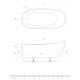 Ванна акриловая Radaway NIKIA 175x78x60 с ножками и сифоном WA1-41-175x078U-B