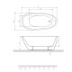 Ванна акриловая Radaway Carolina 150x73 отдельностоячая с ножками и сифоном WA1-53-150x073U