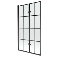 Складная шторка для ванной MEXEN CASTOR 2 BLACK MATT 100