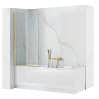 Неподвижная шторка для ванны REA ELEGANT BRUSHED GOLD 70
