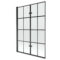 Складна шторка для ванни MEXEN CASTOR 2 BLACK MATT 120