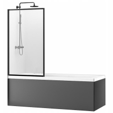 Складна шторка для ванни REA LAGOS BLACK 80