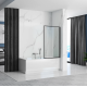 Нерухома шторка для ванни REA LAGOS FIX BLACK 80